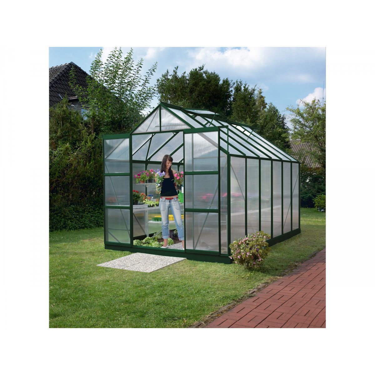 Vitavia Gewächshaus Mars 9900 9,9m² 4 mm Hohlkammerplatten grün