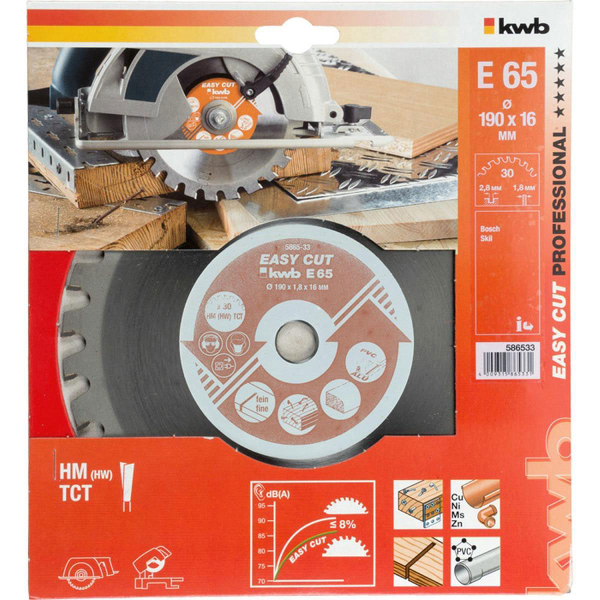 kwb  Kreissägeblätter Easy Cut für Handkreissägen Durchmesser 190x16 mm Bild 2