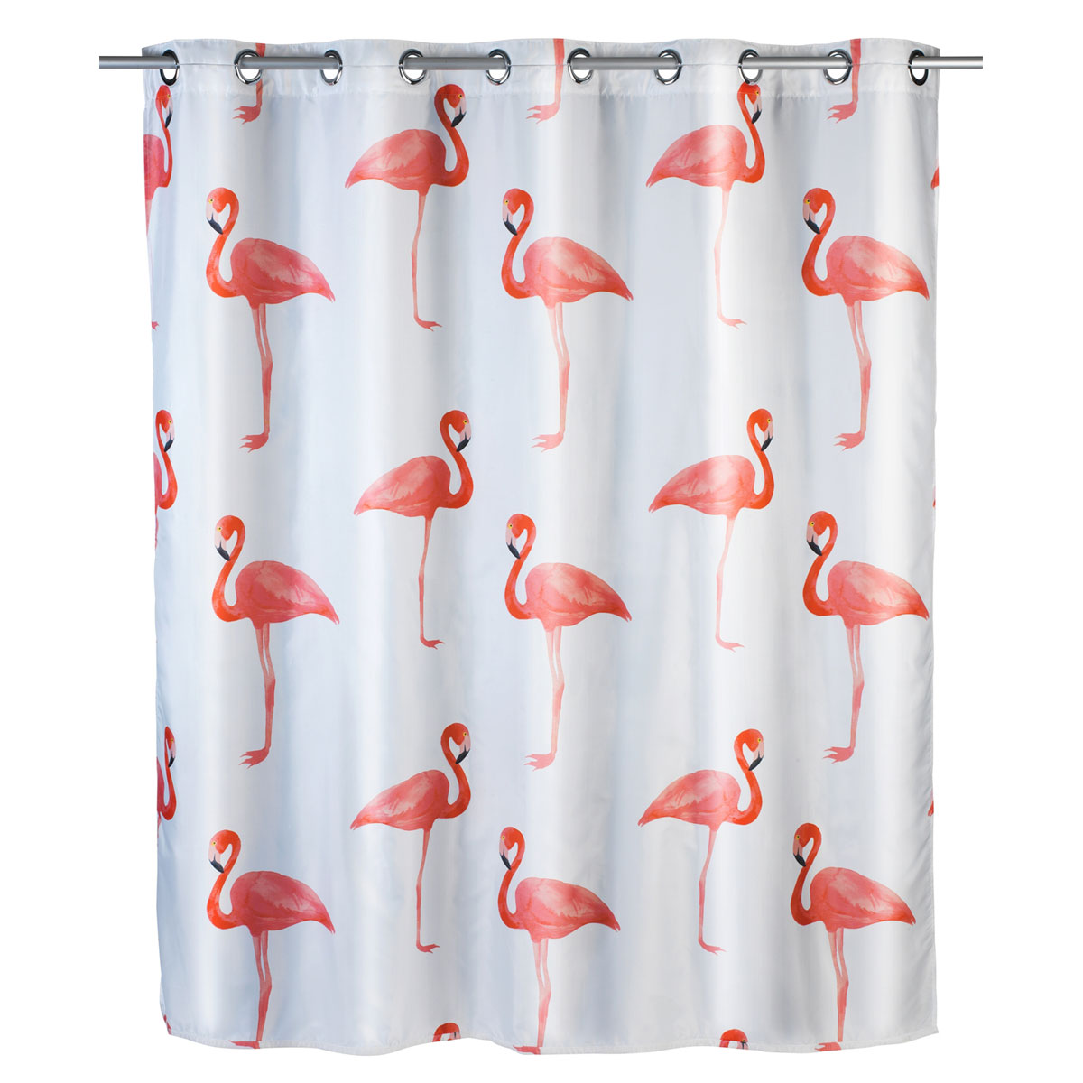 Wenko  Anti-Schimmel Duschvorhang Flamingo Flex Textil Polyester 180 x 200 cm waschbar Bild 1