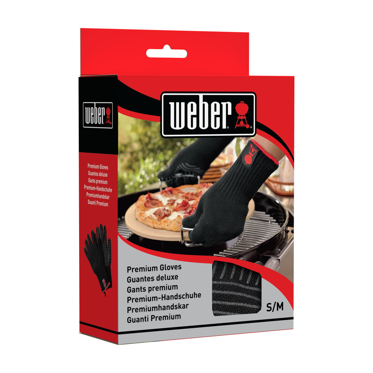 Weber Grillhandschuh Größe S/M Set aus Kevlar schwarz lang mit Silikonnoppen Bild 8