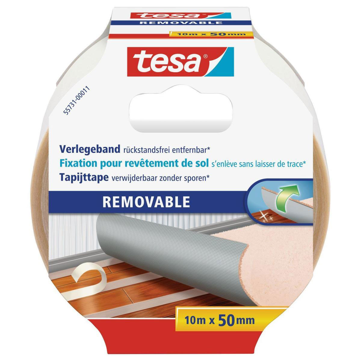 Tesa Verlegeband ohne Rückstände 10 m Bild 1