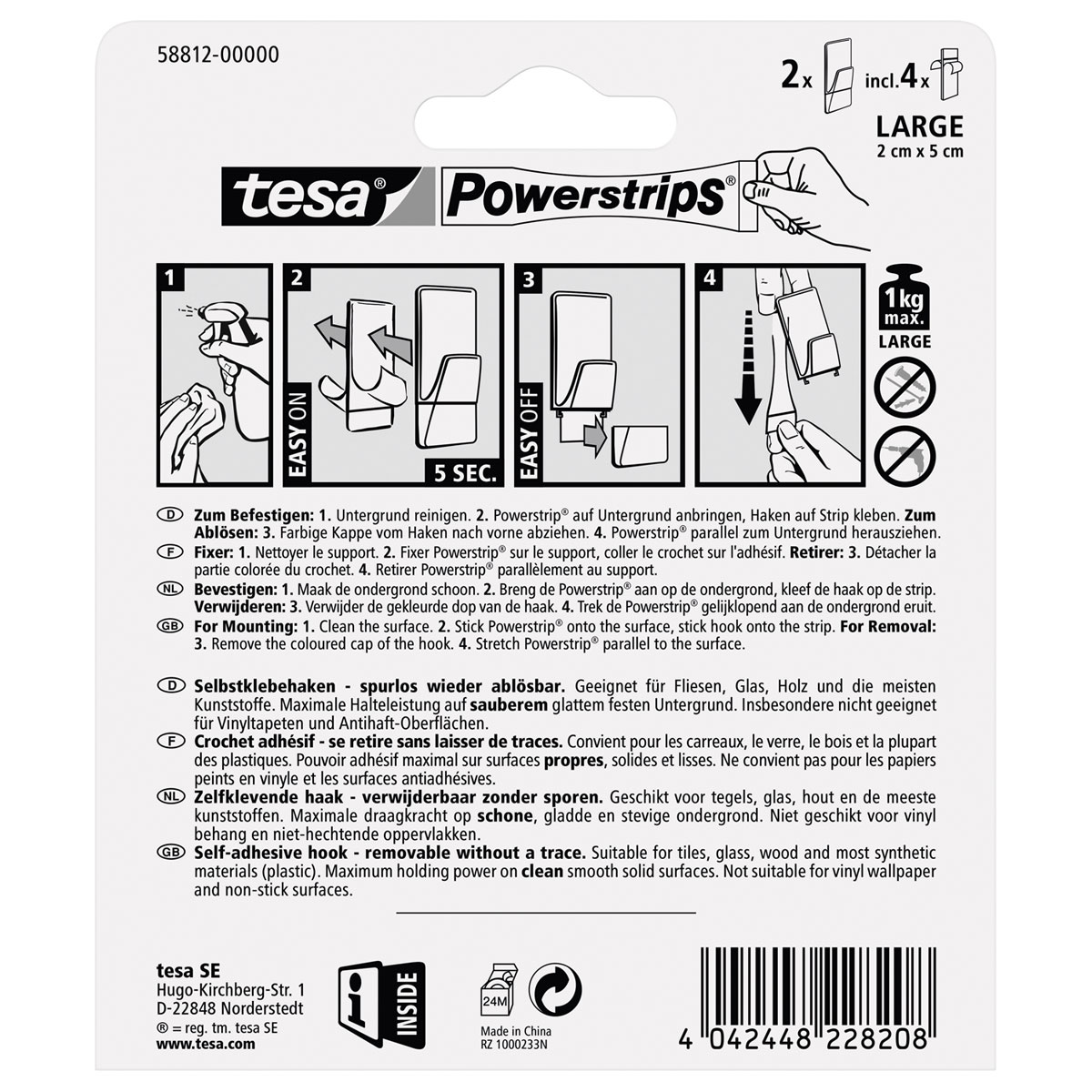 Tesa Powerstrips transparent matt chrome Bild 2