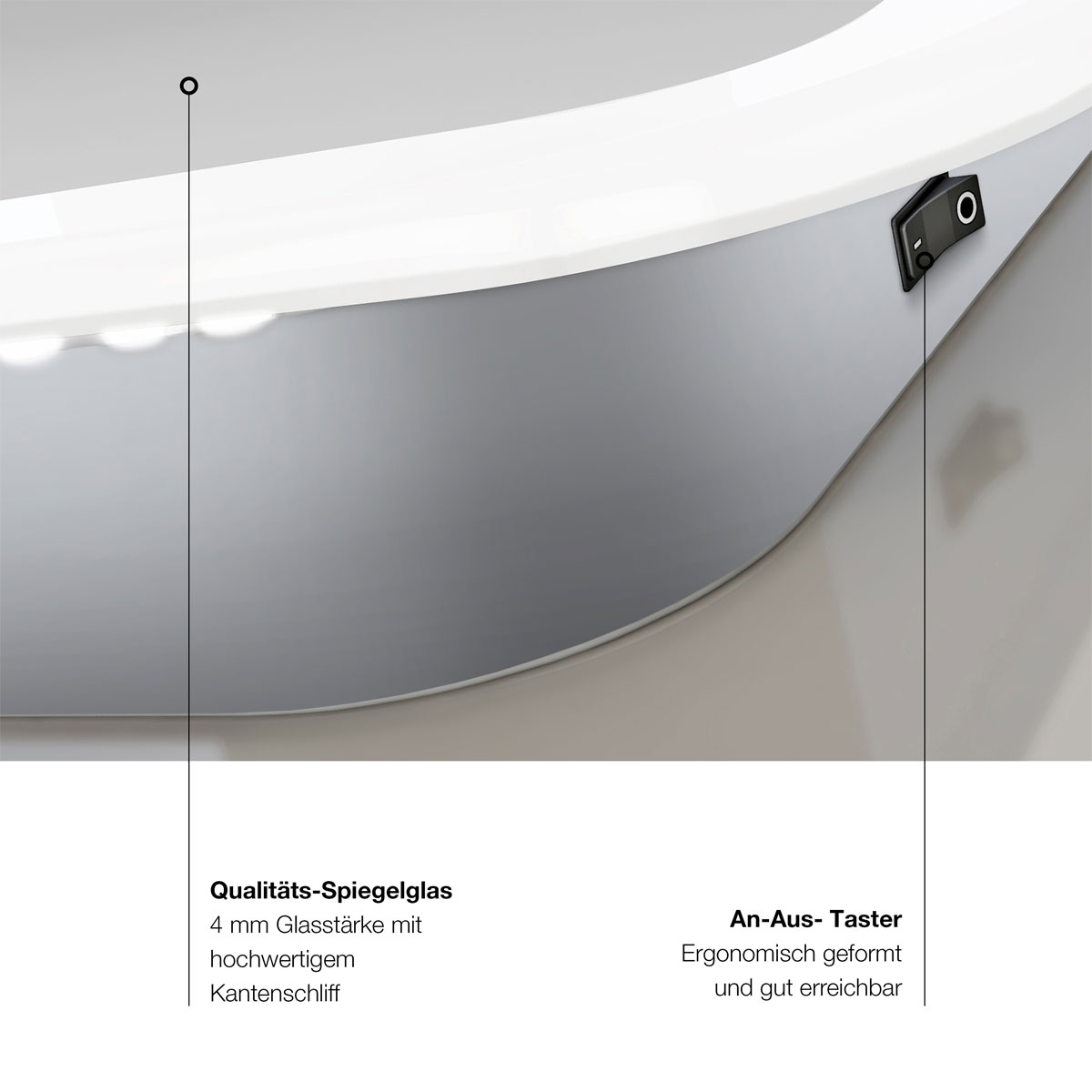 DSK  Design LED Lichtspiegel Silver Luna 180 x 70 cm Bild 5