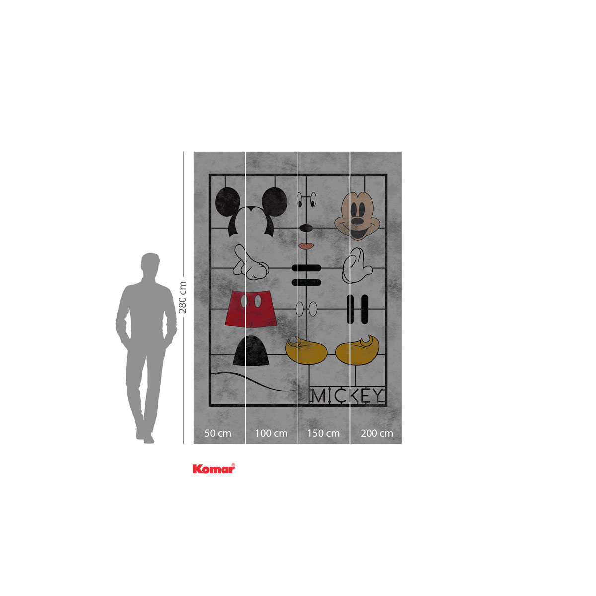 Komar  Vlies Fototapete Mickey Kit 200x280 cm Bild 3