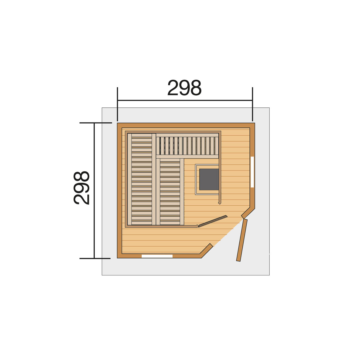 Weka  Saunahaus Salo Größe 2 Sparset 7,5 kW Bio S grau Bild 3