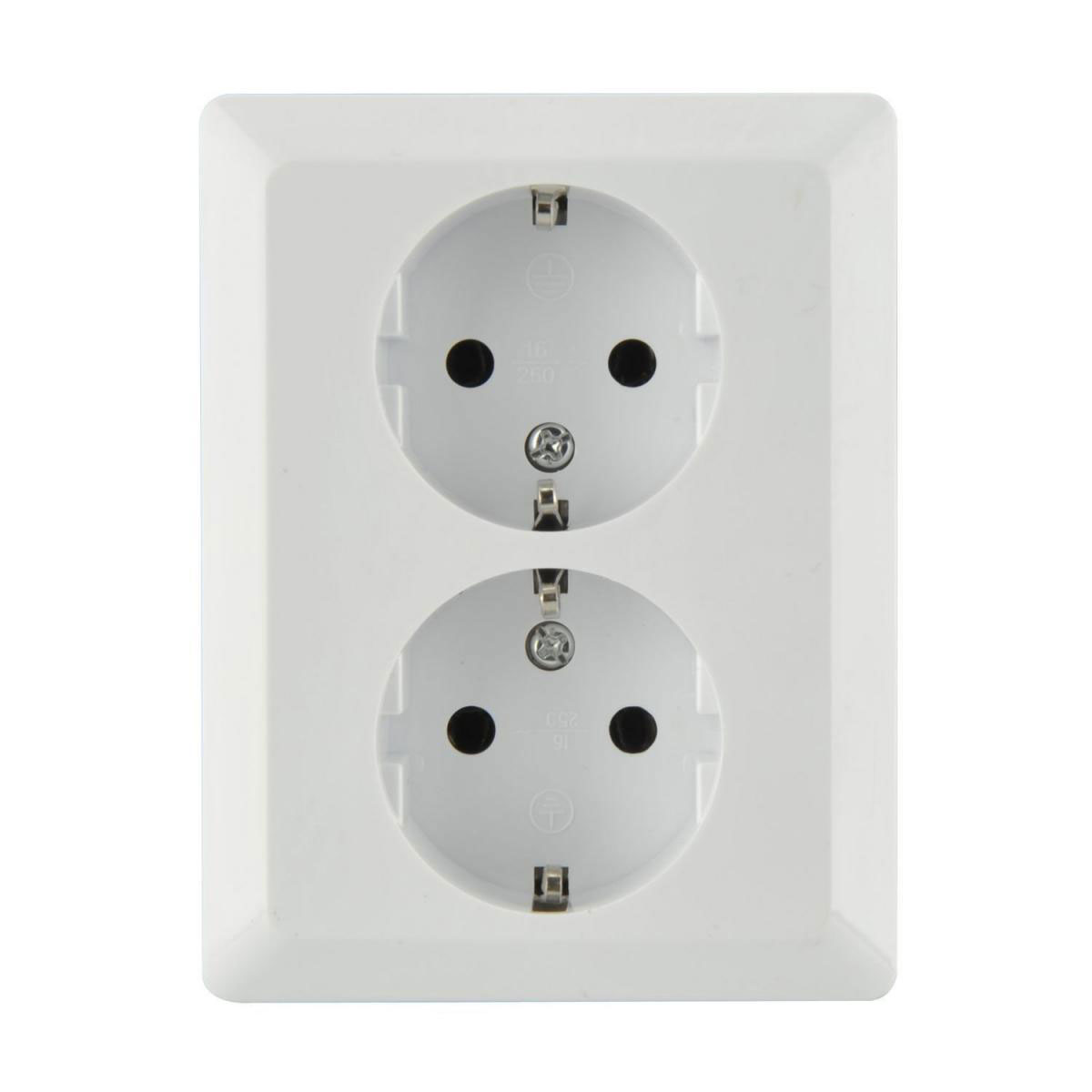Schutzkontakt-Steckdose Europa 3000 2-fach weiß