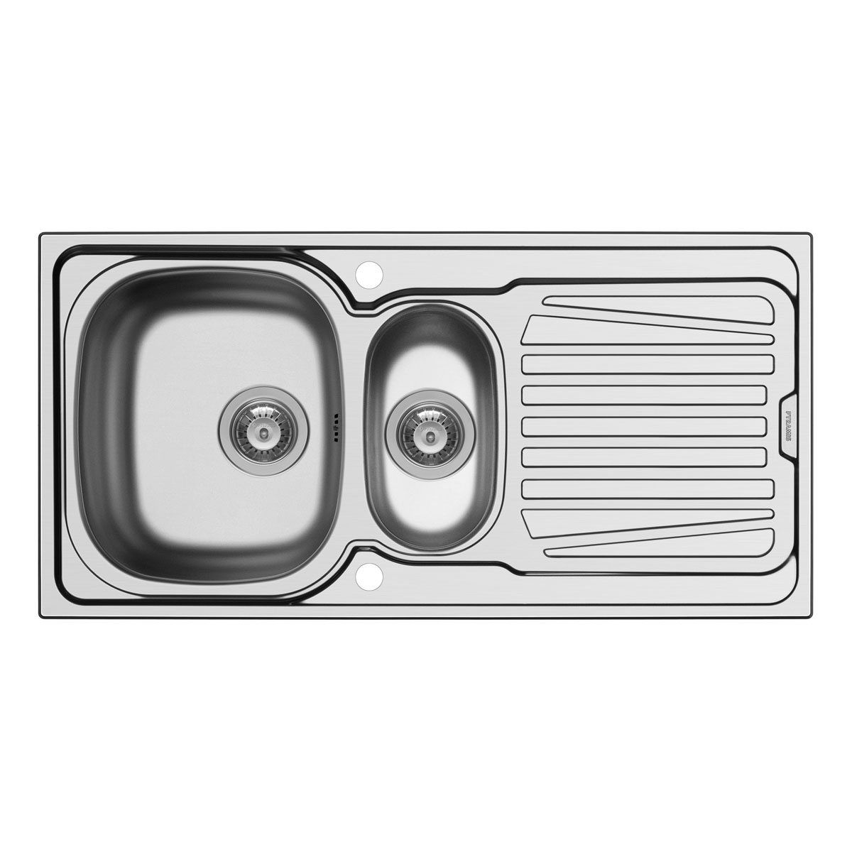 Pyramis  Edelstahl-Einbauspüle Sparta 100 x 50 cm 1 1/2B 1D Edelstahl glatt