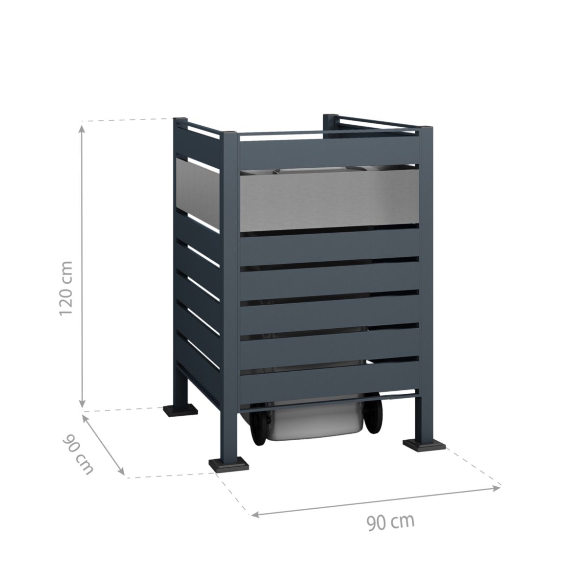 Westmann Mülltonnenverkleidung Planum 1x 240 L 1er Box 90x90x120 cm Bild 7