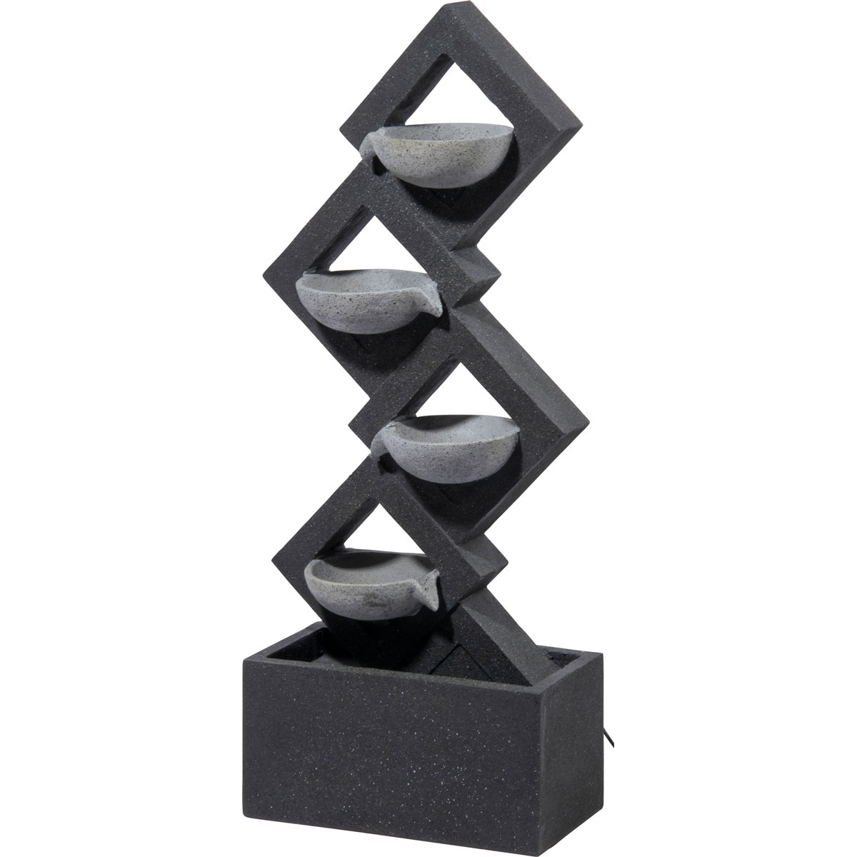 dobar XL Design-Gartenbrunnen mit LEDs 20,5 x 100,5 x 41,5 cm grau