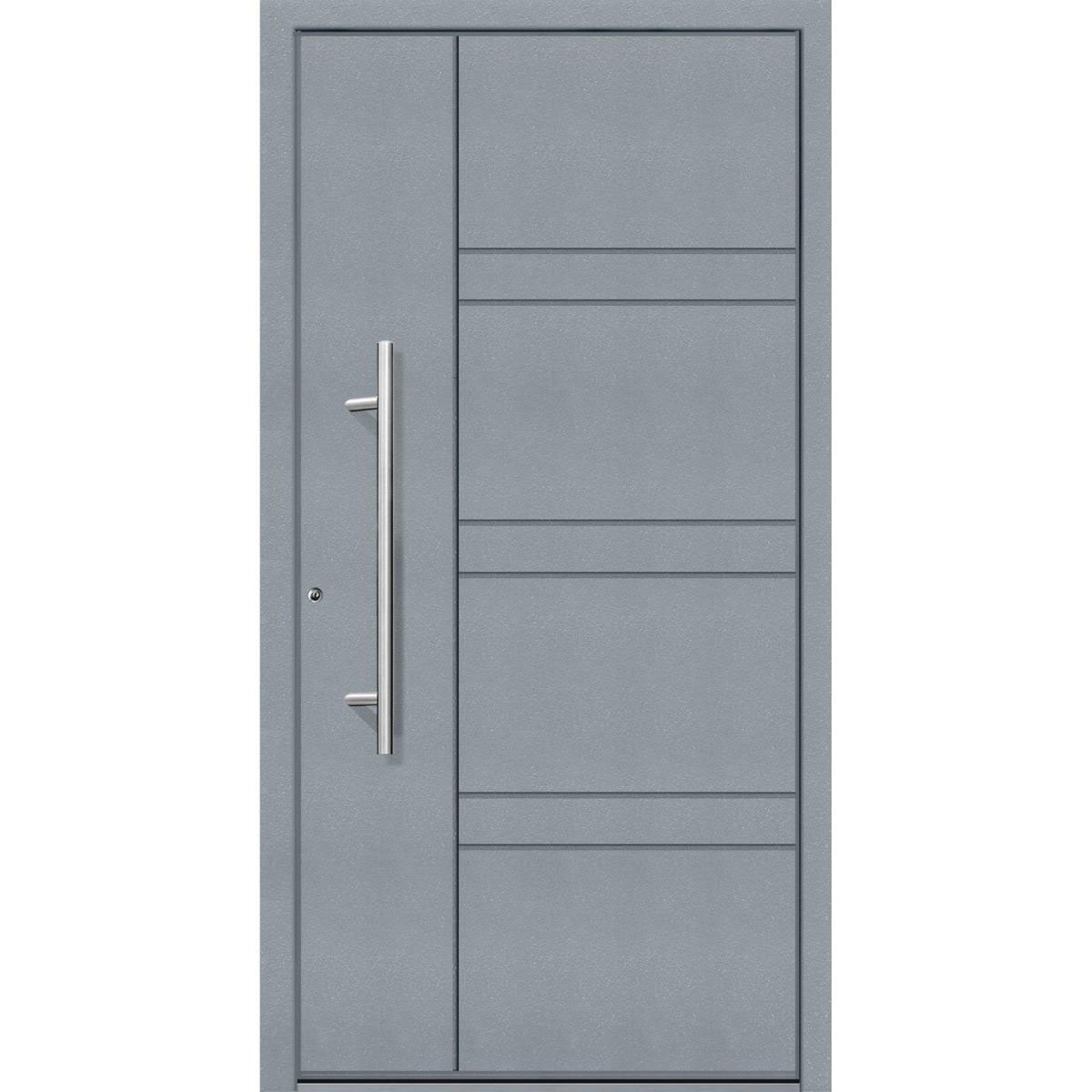 Aluminium Sicherheits-Haustür Cagliari Superior 60 mm grau 100 x 210 cm Anschlag links inkl Griffset