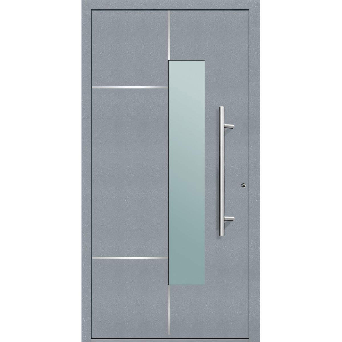 Aluminium Sicherheits-Haustür Bari Exklusiv 75 mm grau 100 x 210 cm Anschlag rechts inkl Griffset Bild 1