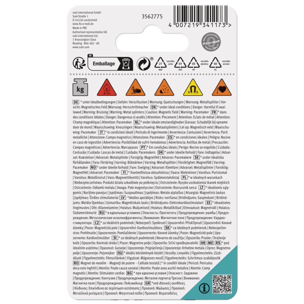 Suki Topfmagnet Neodym mit Schraubhaken M6 Ø 24,5 x 52 mm, silber Bild 3