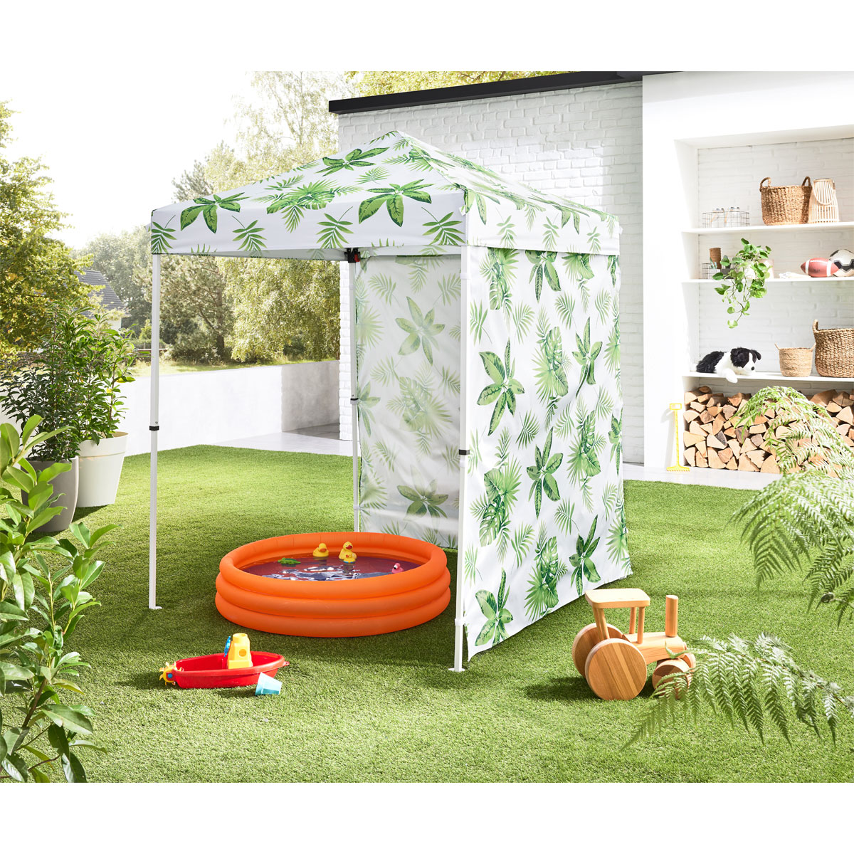 Haveson Push-Up Mini-Faltpavillon PALM LEAF 150 x 150 cm Bild 2