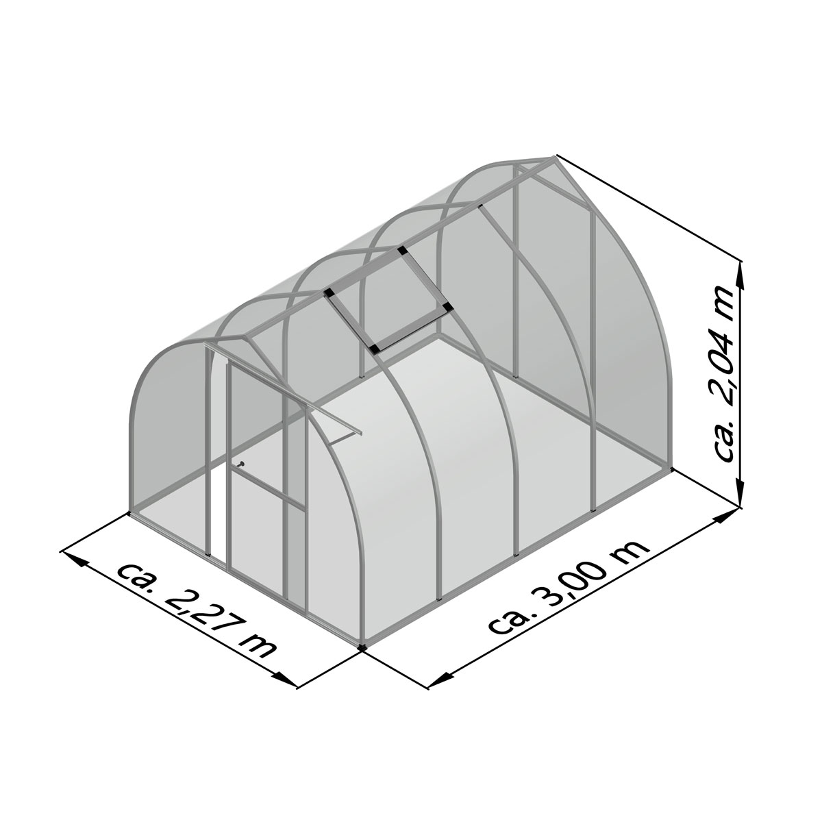 KGT Gewächshaus Rhodo IV 6,8 m² silber Bild 5