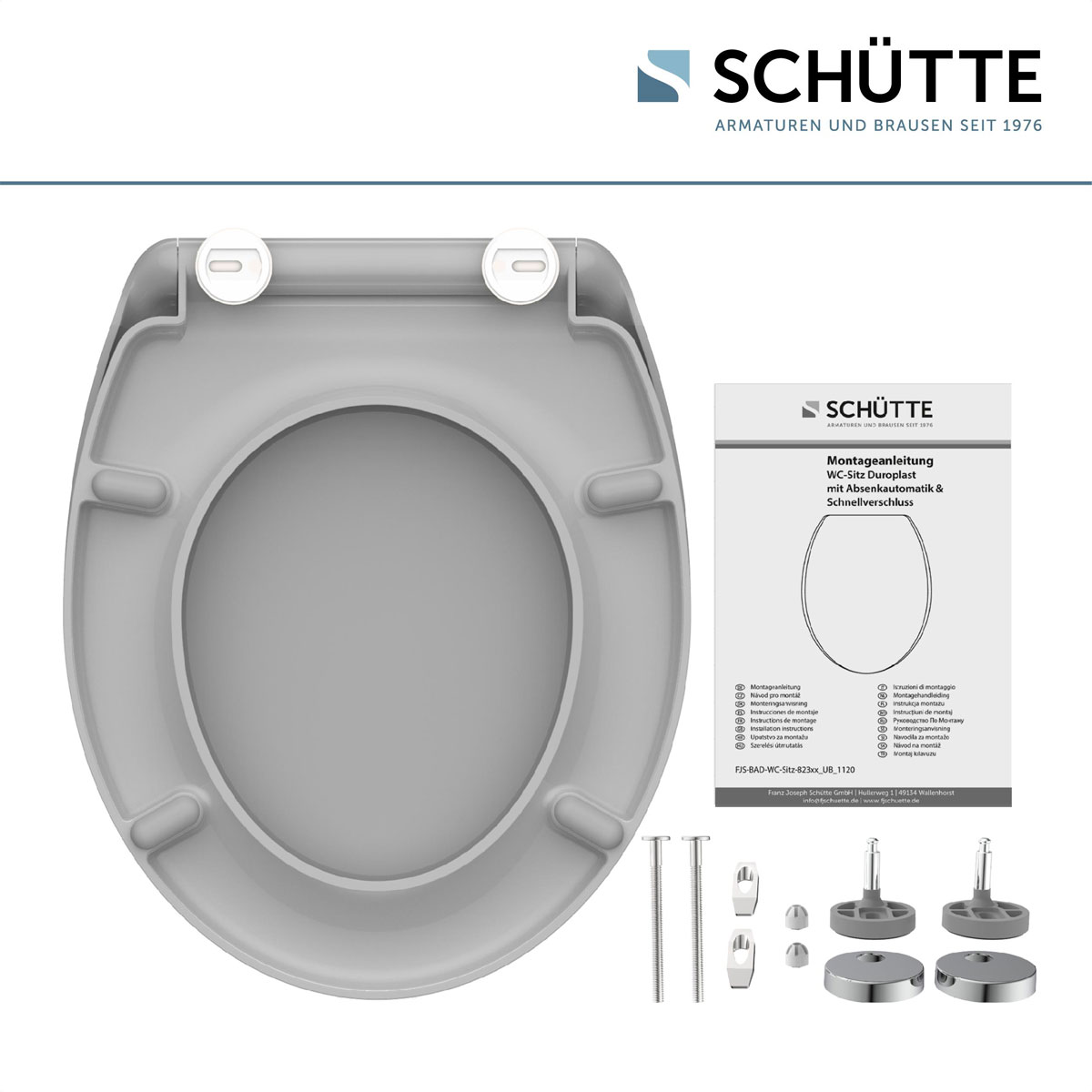 Schütte Duroplast WC-Sitz GREY mit Absenkautomatik und Schnellverschluss Bild 8
