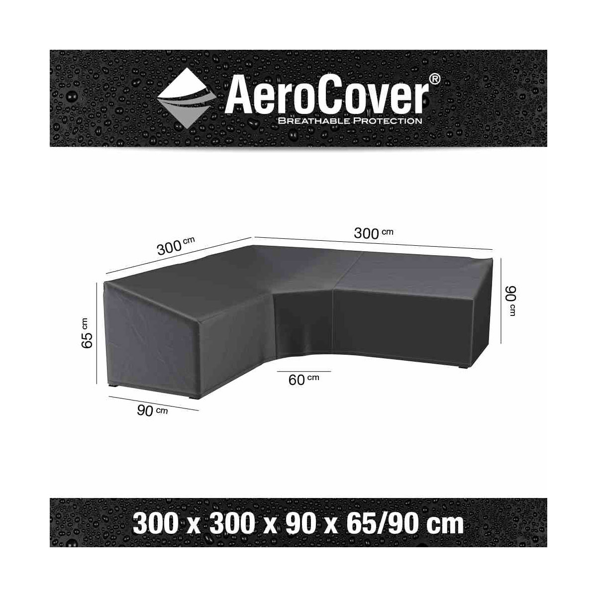 AeroCover Schutzhülle für L-förmige Loungesets 300 x 300 x 90 x 65/90 cm anthrazit Bild 2