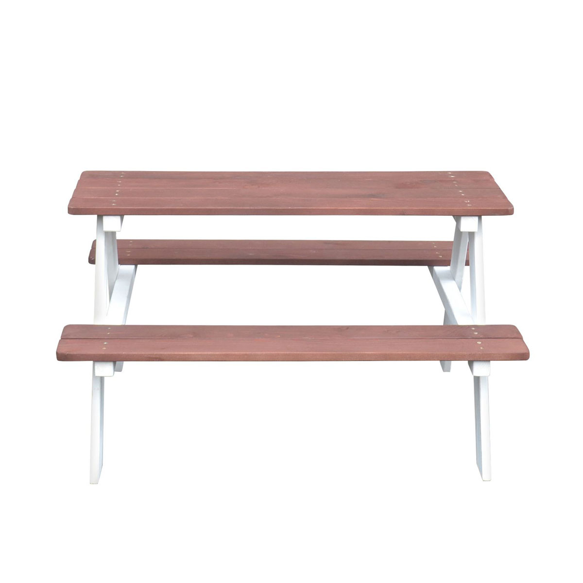 Coemo Picknicktisch Holz Kindersitzgruppe Weiß / Teak Bild 2