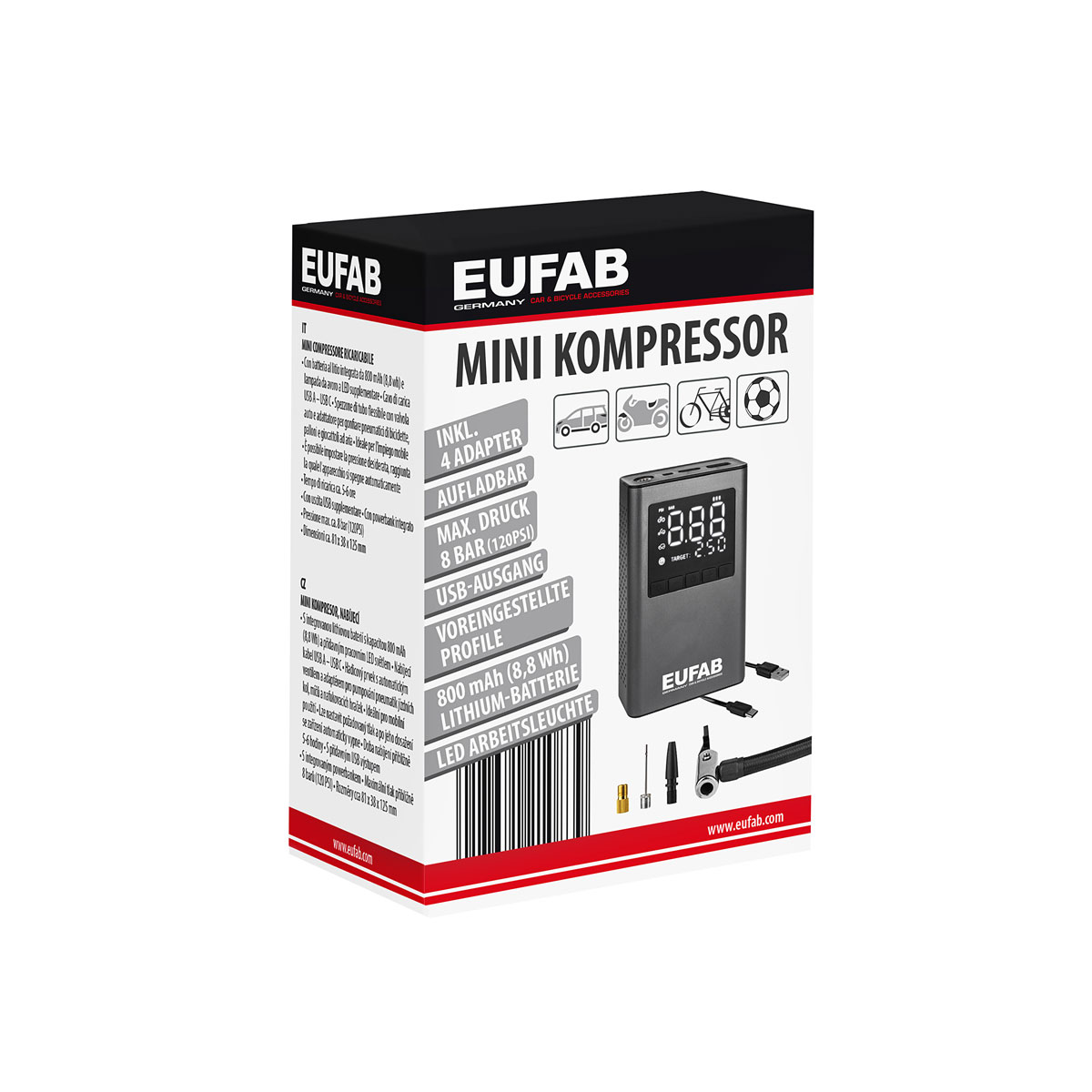 EUFAB Kleinkompressor aufladbar Bild 3