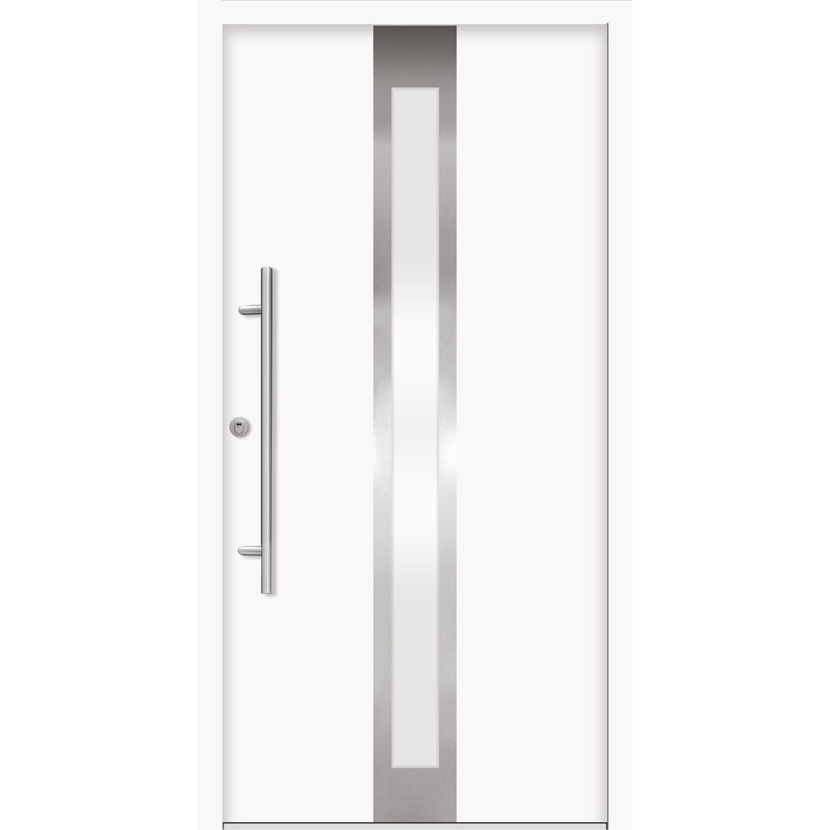SplenDoor  Premium-Haustür Passivedoor Stockholm RC2 energiesparend einbruchsicher weiss 100 x 210 cm links