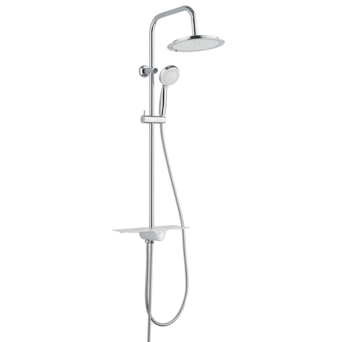 Überkopfbrauseset Aquastar mit Ablage chrom-weiß
