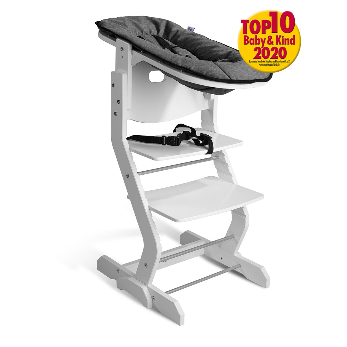 tiSsi Babyaufsatz für Hochstuhl, weiß-anthrazit Bild 1