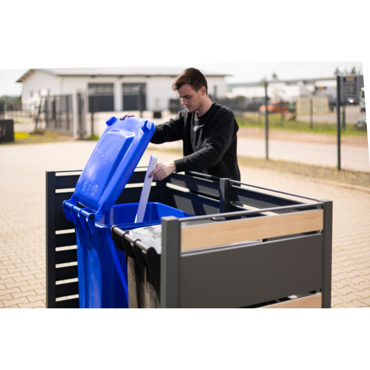 Westmann Mülltonnenverkleidung Planum 2x 240 L 1er Box 90x170x120 cm Bild 4