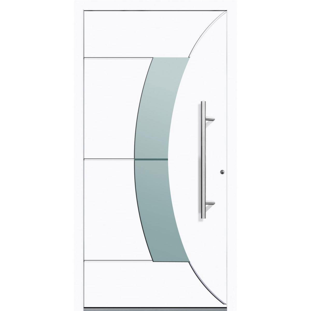 Aluminium Sicherheits-Haustür Verona Exklusiv 75 mm weiß 100 x 210 cm Anschlag rechts inkl Griffset
