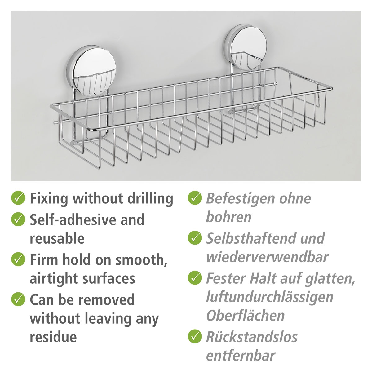 Wenko Maxiablag eOsimo Befestigen ohne bohren Static-Loc Bild 4