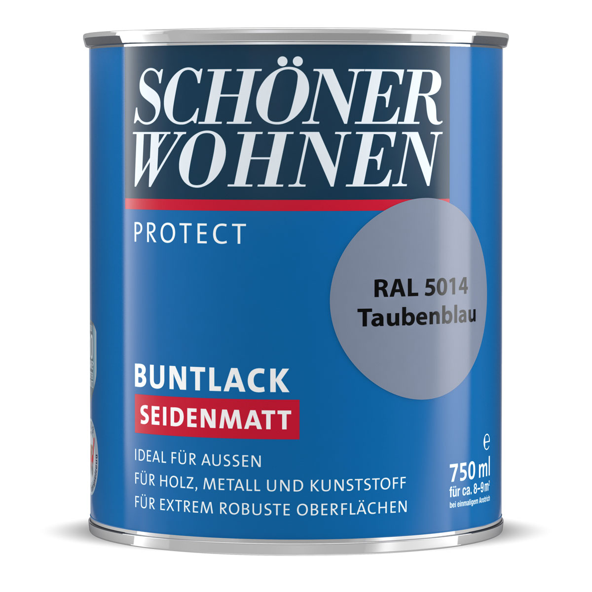 Schöner Wohnen Farbe Buntlack Protect taubenblau seidenmatt 750 ml