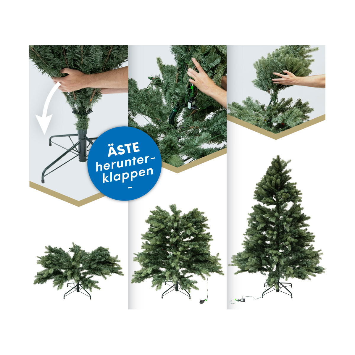 Evergreen Künstlicher Weihnachtsbaum Roswell Kiefer inkl. LEDs 122x210cm Grün Bild 8