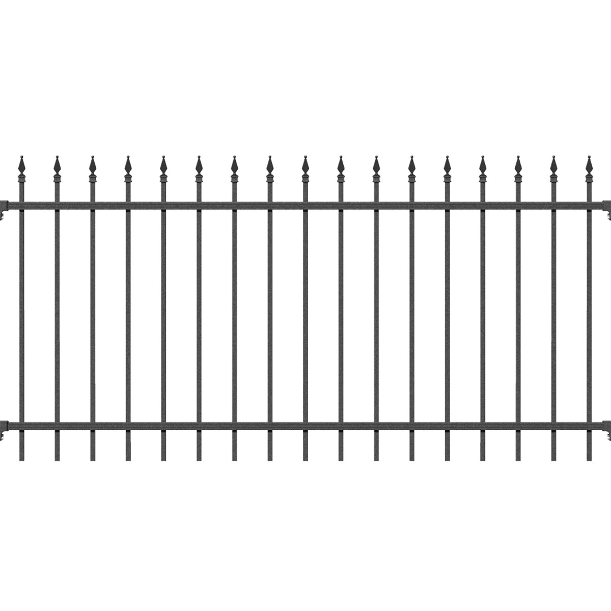 Zaunfeld Chaussee mattschwarz 200 x 100 cm