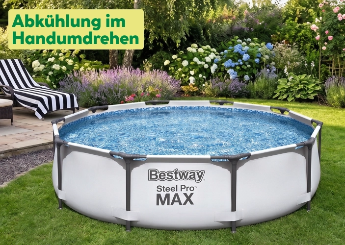 Bestway Pool in einem Garten