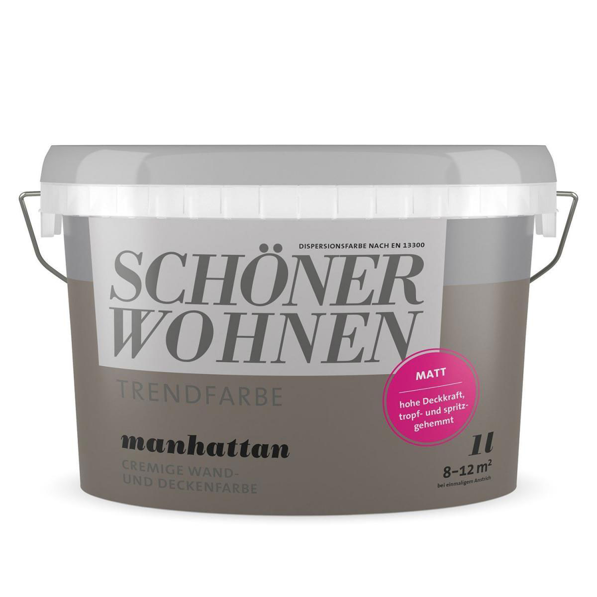 Schöner Wohnen Farbe Trendfarbe Manhattan Matt 1 L