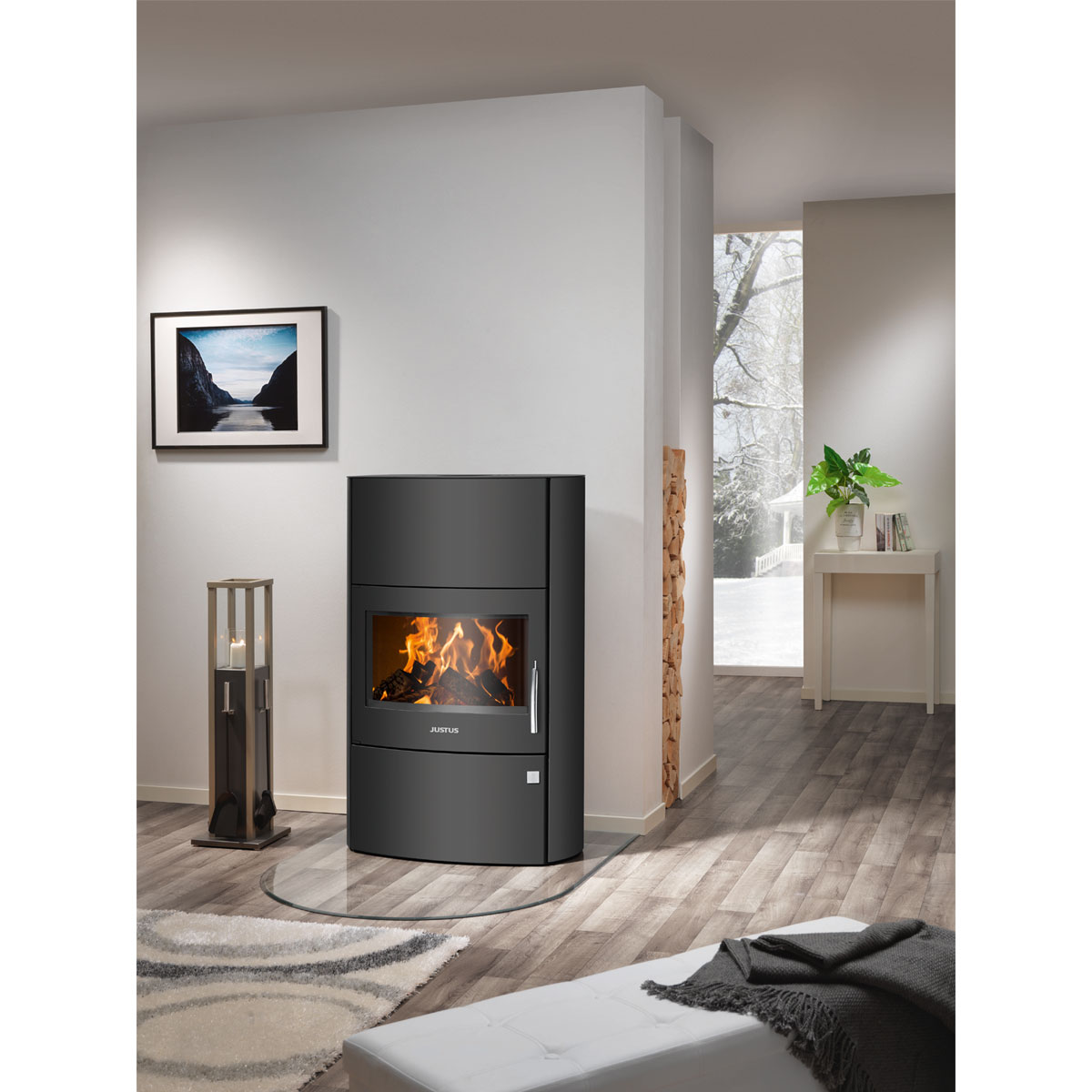 Justus Kaminofen Agero W+ Stahl Schwarz Bild 2