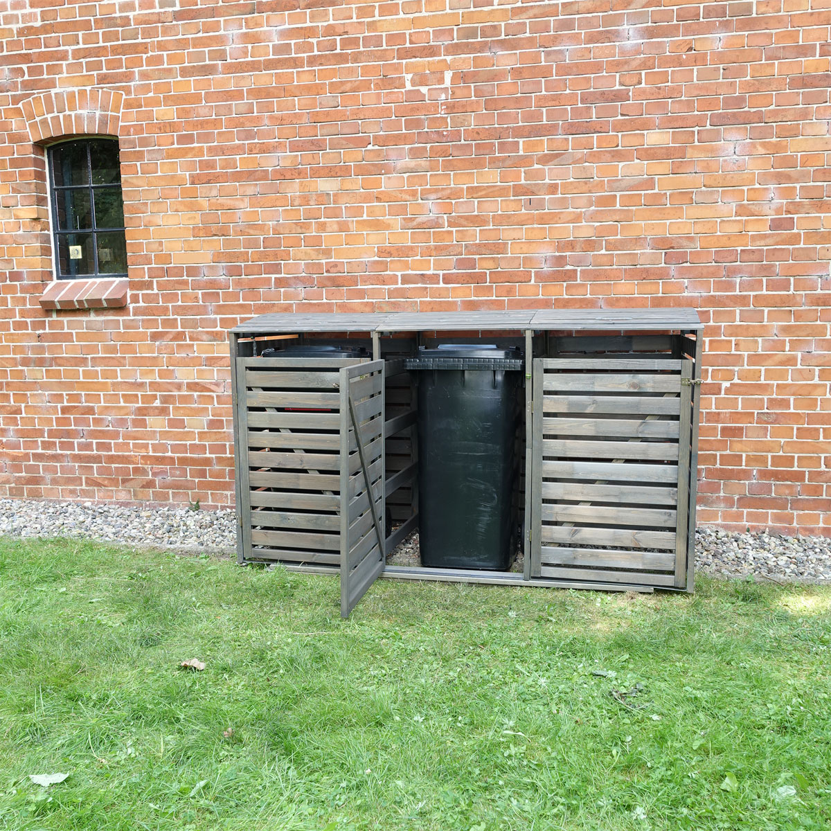 Muelltonnenbox Vario III f. 3 Tonnengrau Bild 6