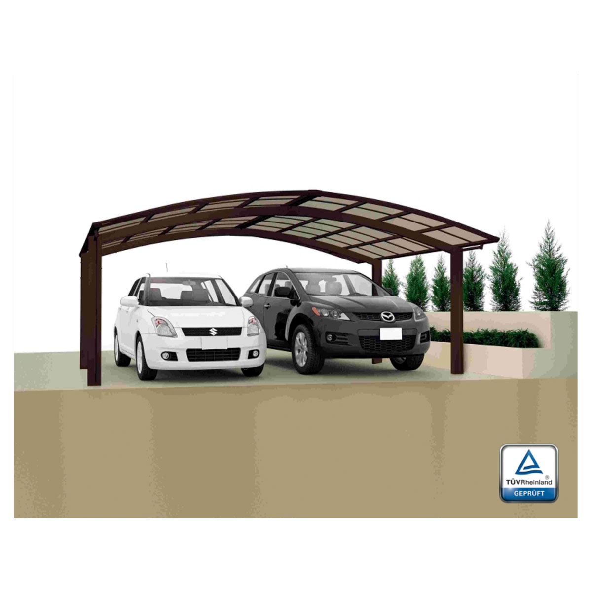 Ximax Carport Alu Portoforte 80 M-Ausführung Mattbraun Bild 2