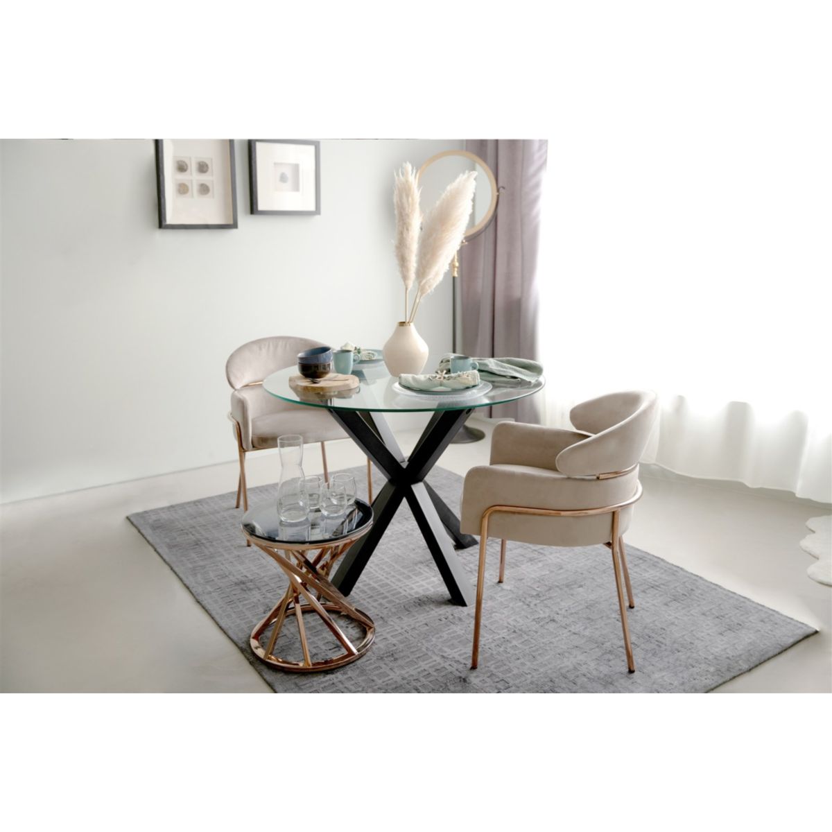 Stuhl Corey 125 Braun rosegold Bild 6