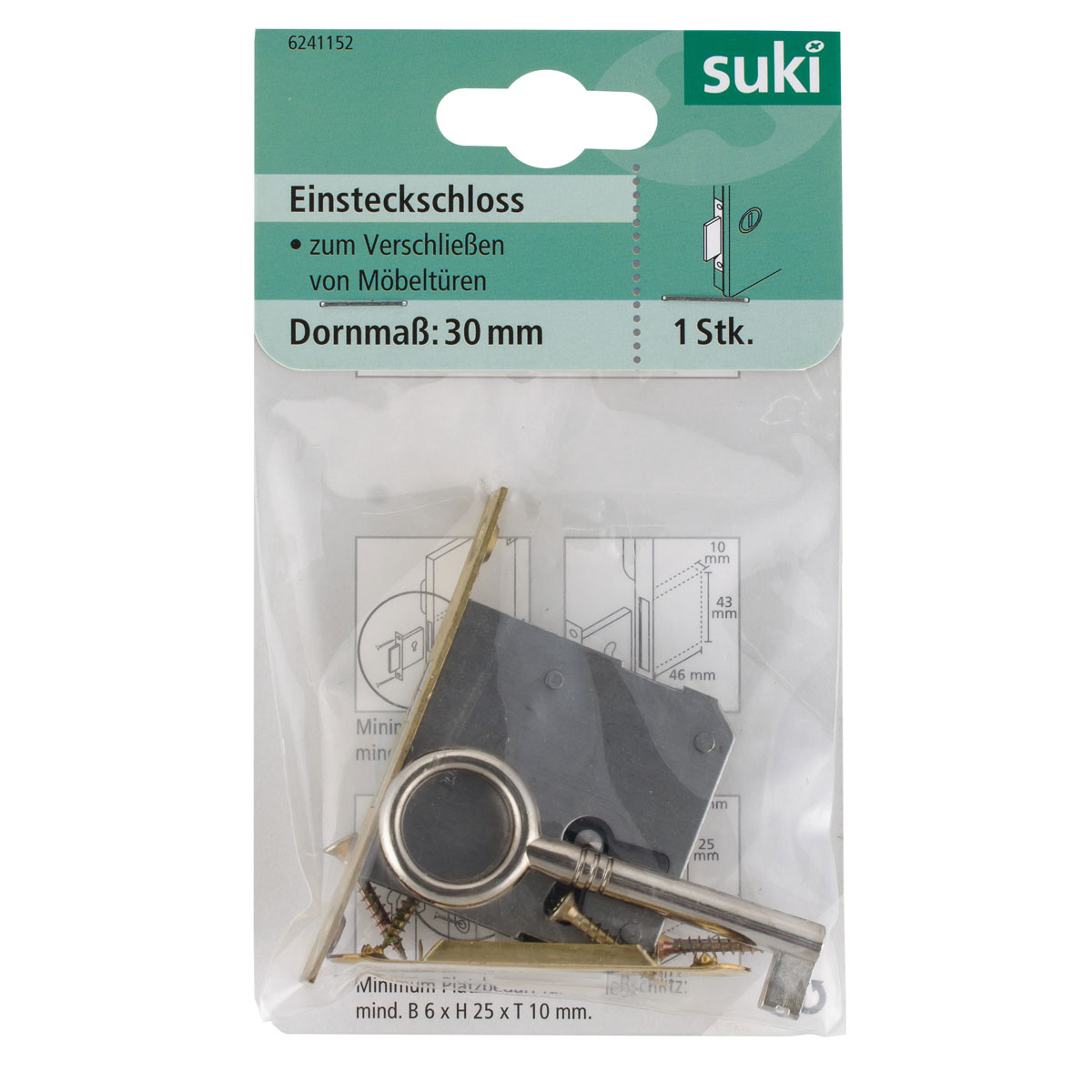 Suki Einsteckschloss gleichschließend 30 x 45 x 45 mm