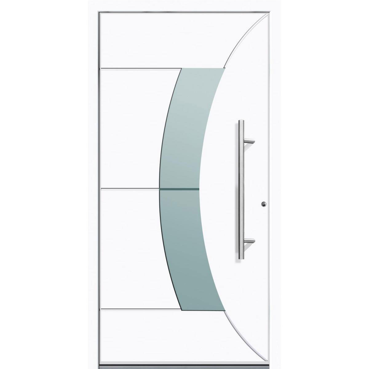 Aluminium Sicherheits-Haustür Verona Superior 60 mm weiß 110 x 210 cm Anschlag rechts inkl Griffset