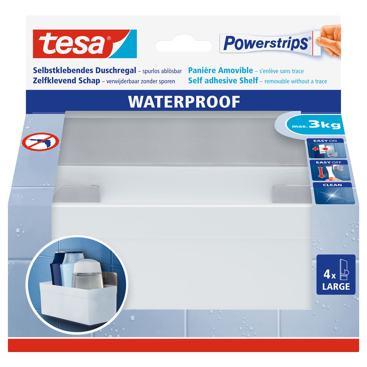 Tesa Powerstrips Waterproof Metall-Kunststoff