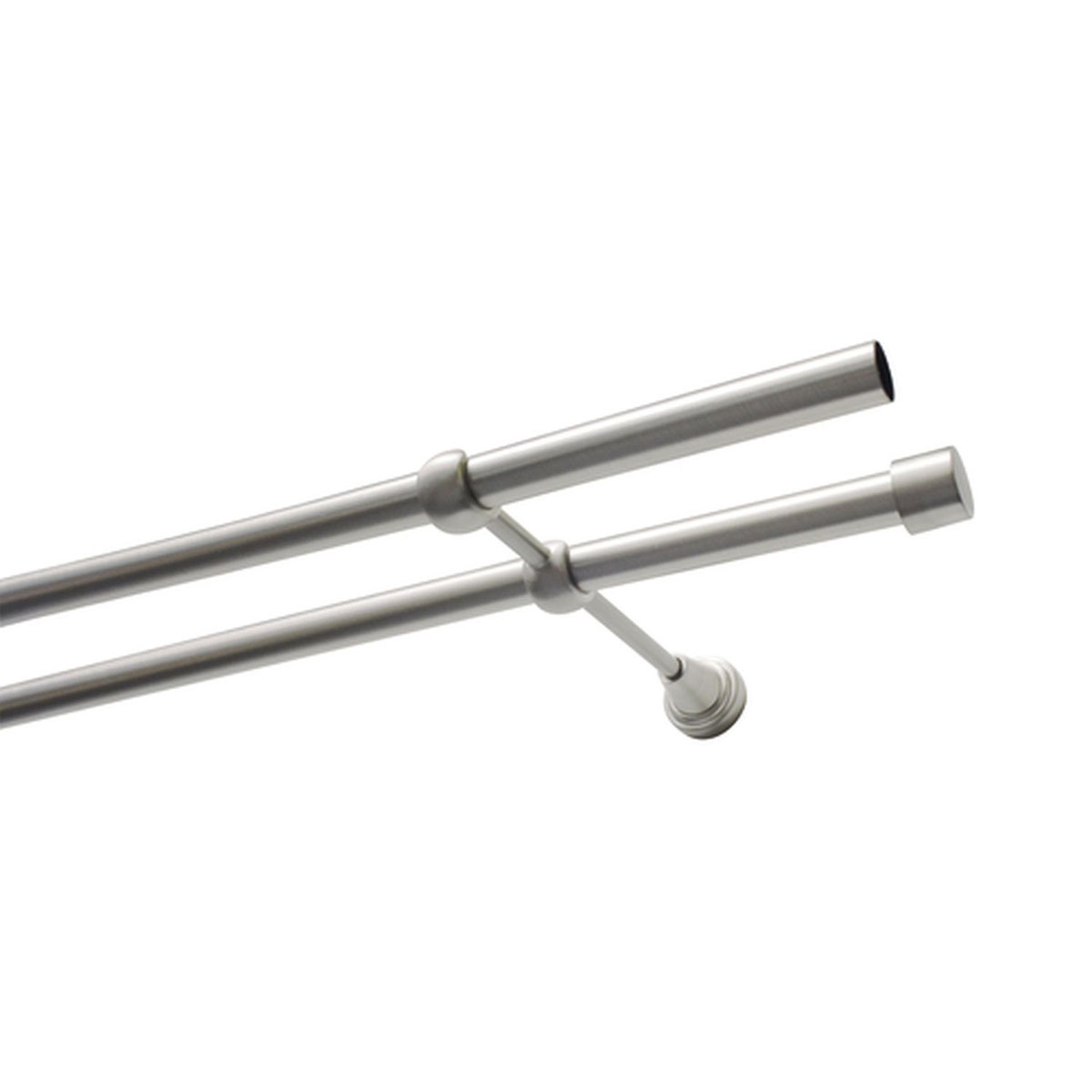 Gardinia Gardinenstange Ally 2-Lauf Durchmesser 19 mm 200 cm Edelstahl-optik Bild 1