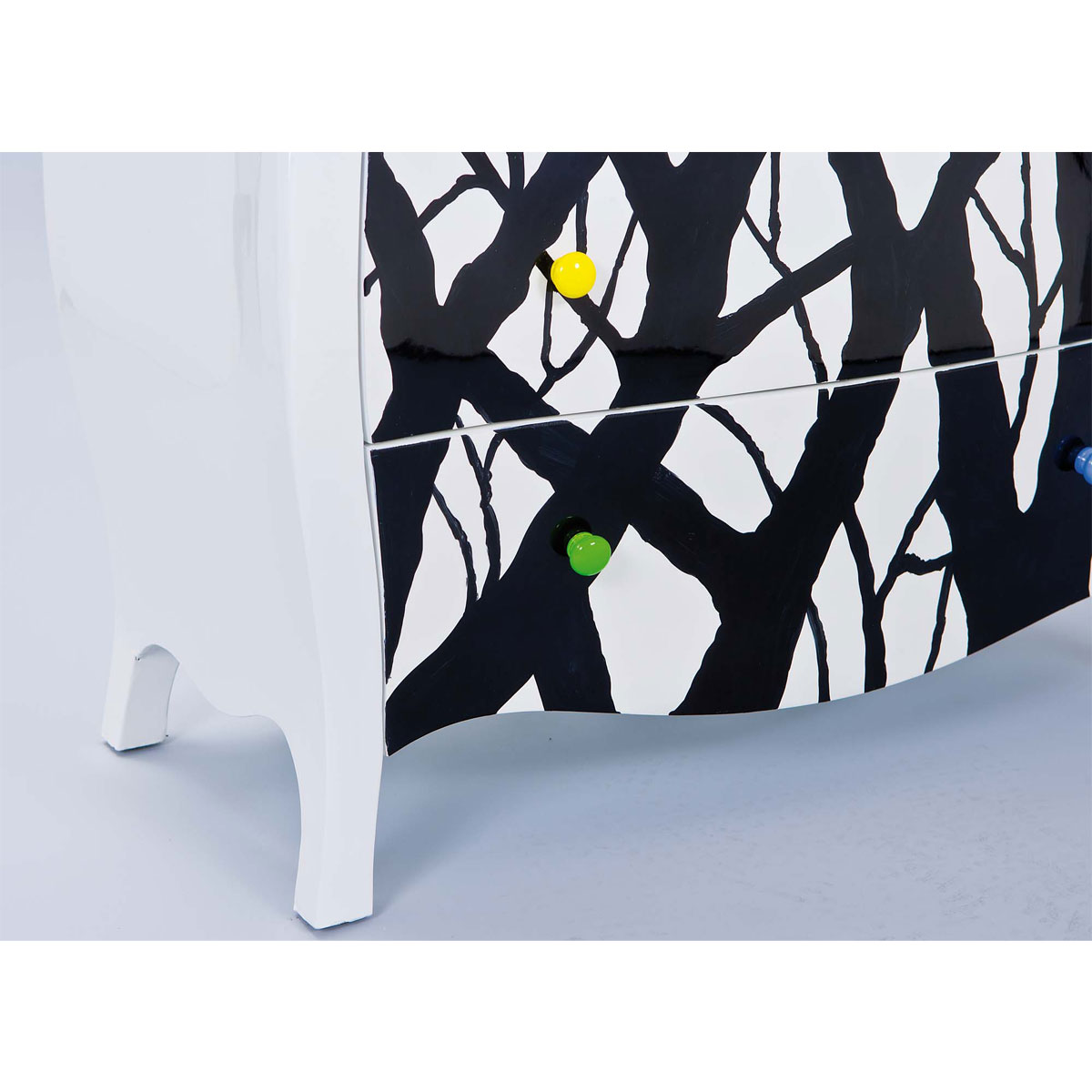 Inter Link Kommode „Alisha“, weiß schwarz, 95x77x43,5 cm Bild 2