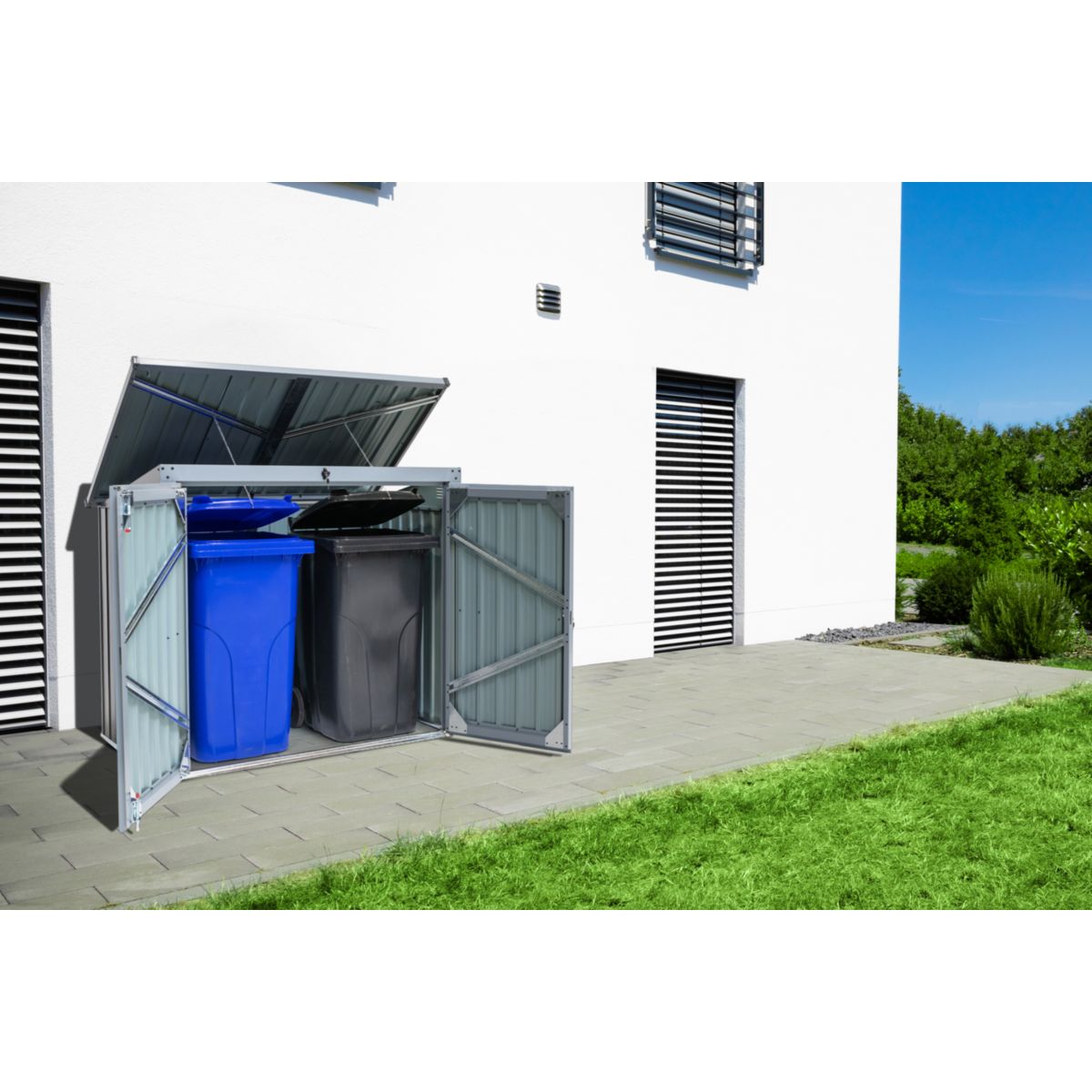 Westmann Mülltonnenbox 2x 240 L 101x158x134 cm Bild 3