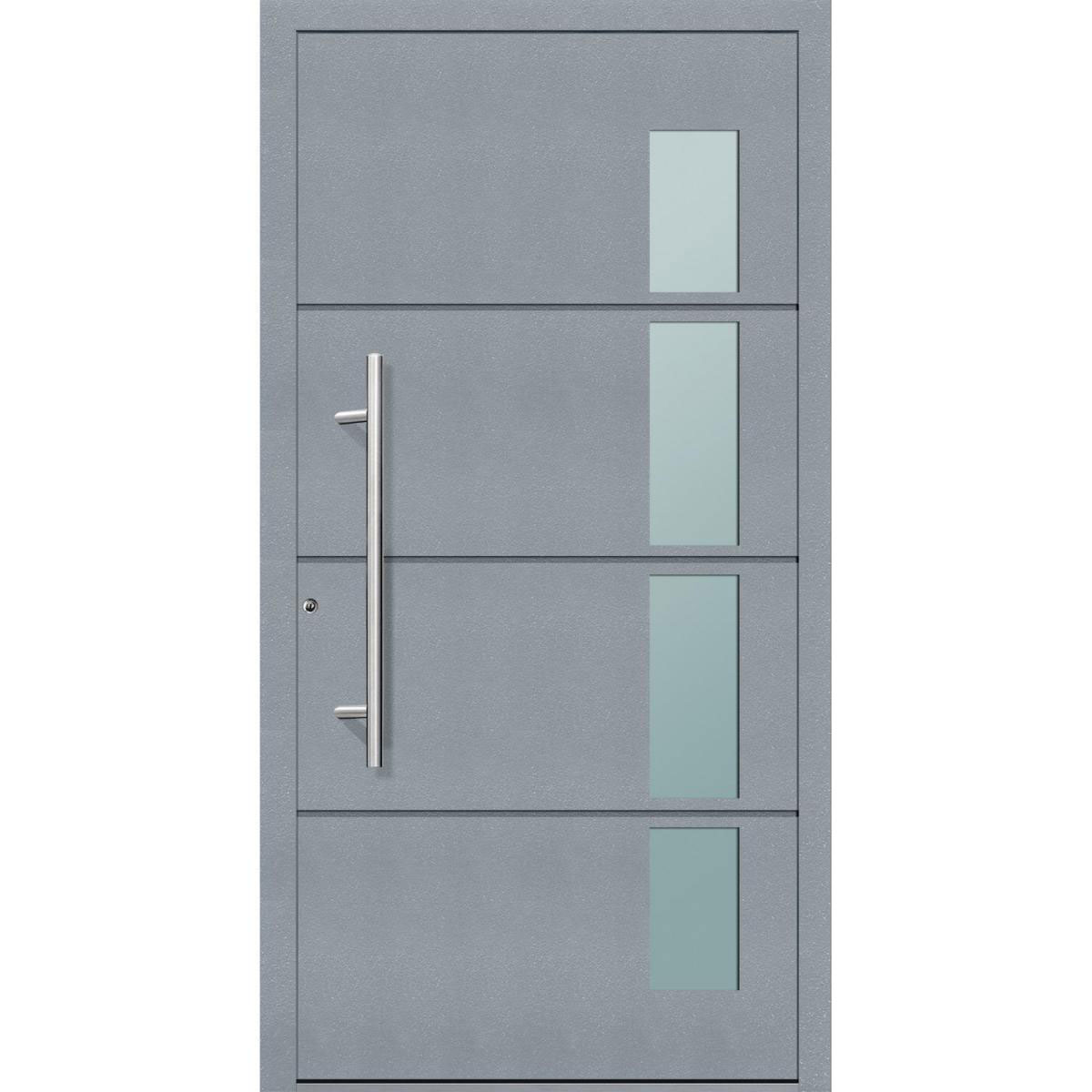Aluminium Sicherheits-Haustür Prato Exklusiv 75 mm grau 100 x 210 cm Anschlag links inkl Griffset Bild 1