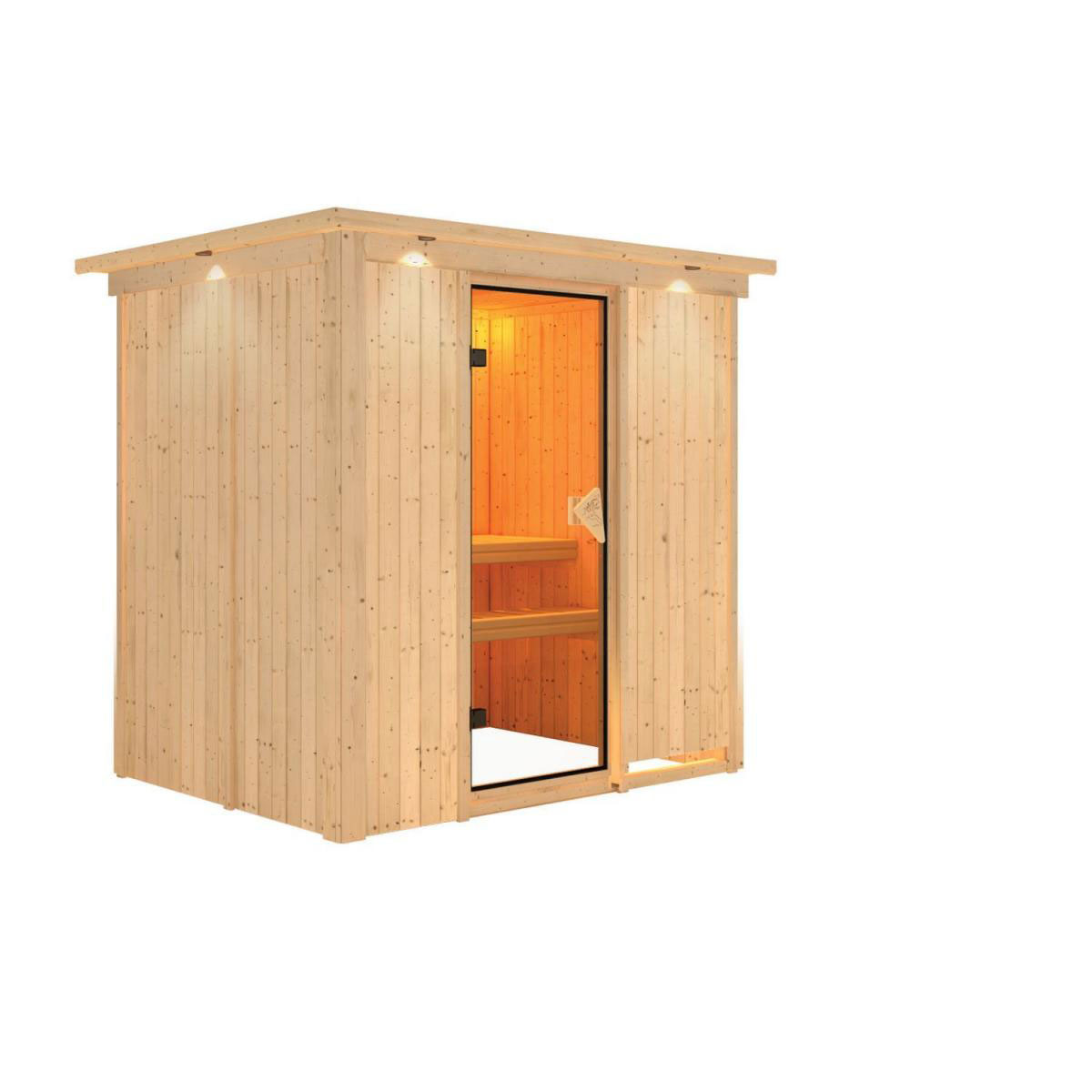 Karibu Bodin Frontstieg ohne Ofen mit Kranz Klarglastür Bild 9