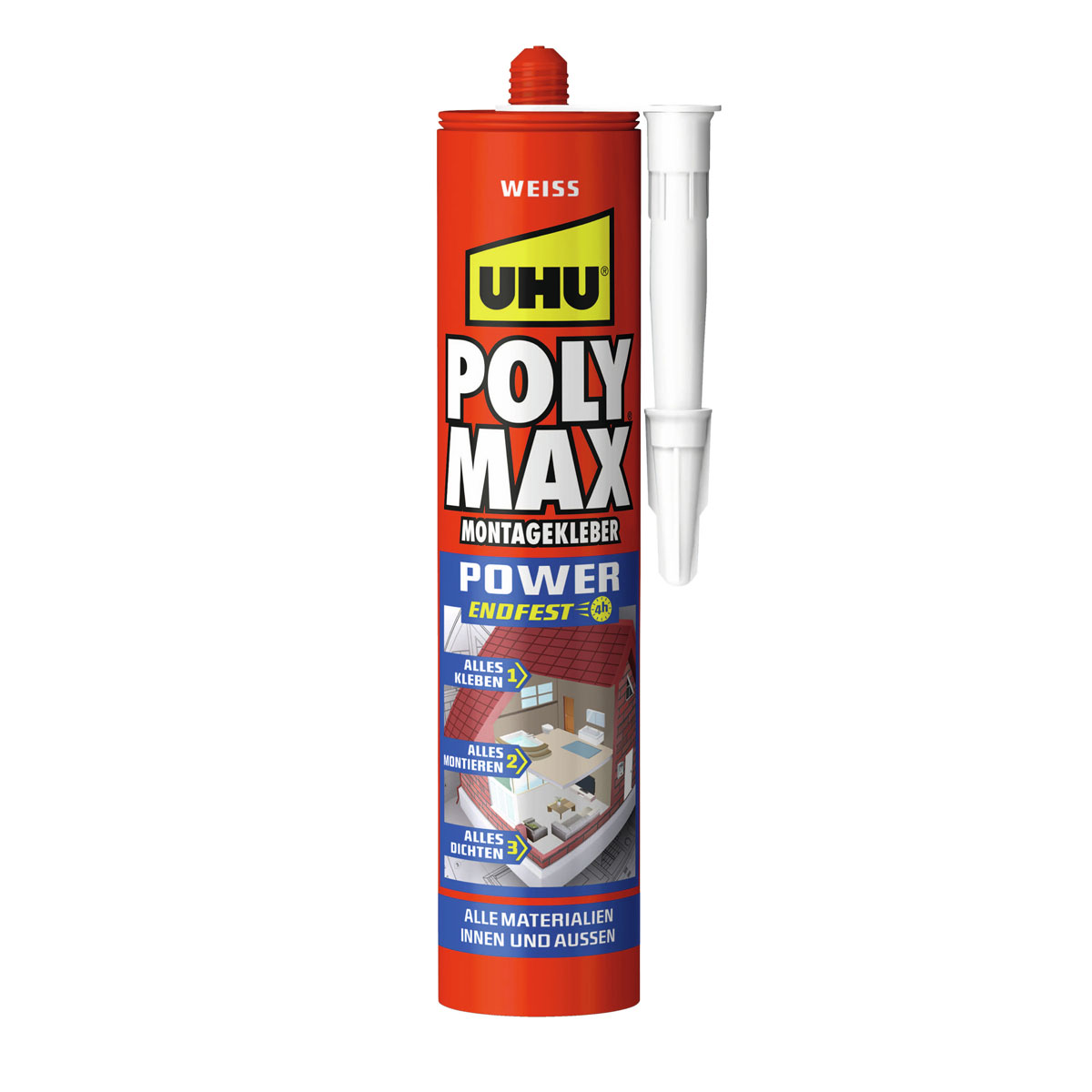UHU  Montagekleber Poly Max Power weiss 425 g Bild 1