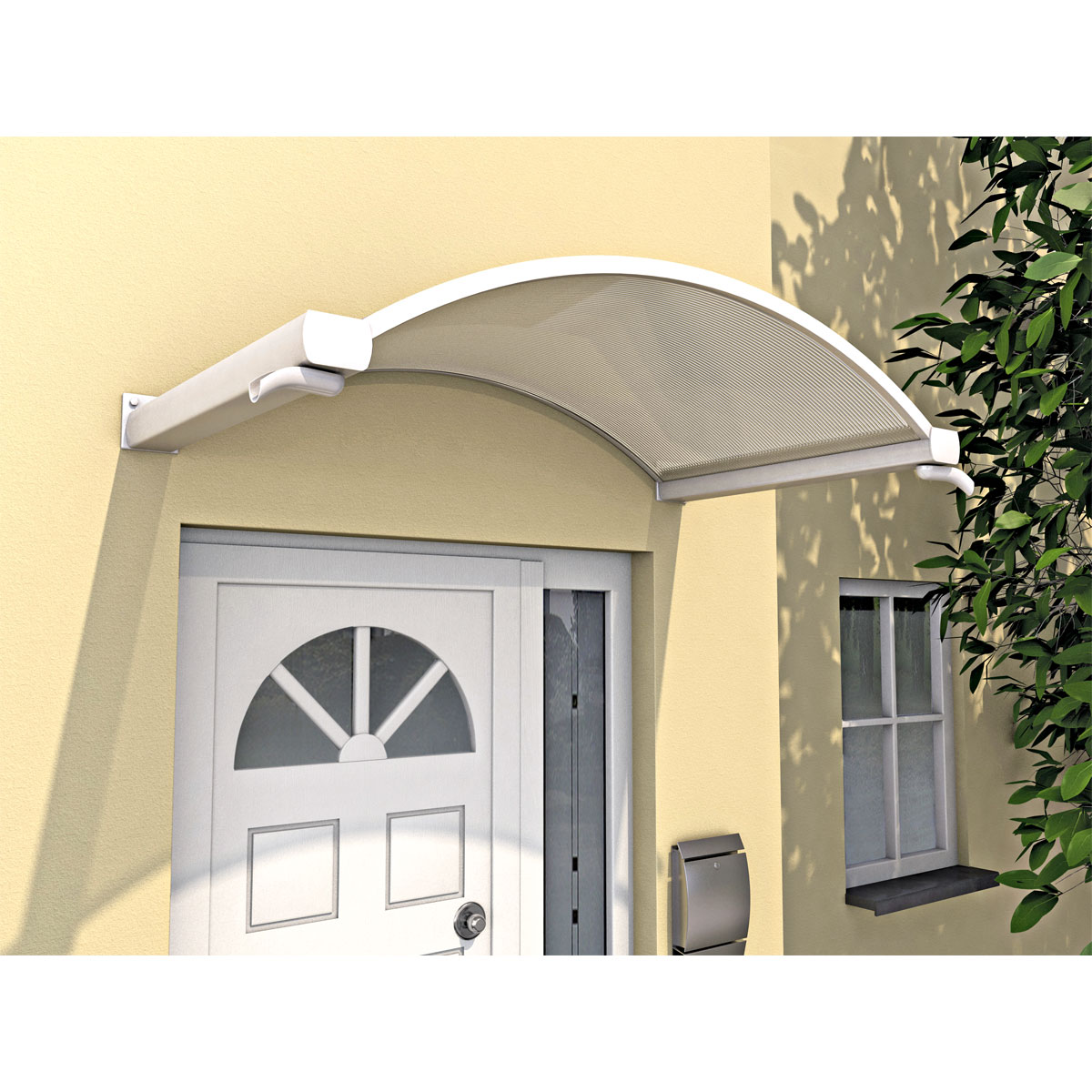 Durabil Rundbogenvordach NO-160 hell weiß 160 x 90 x 30 cm Bild 2