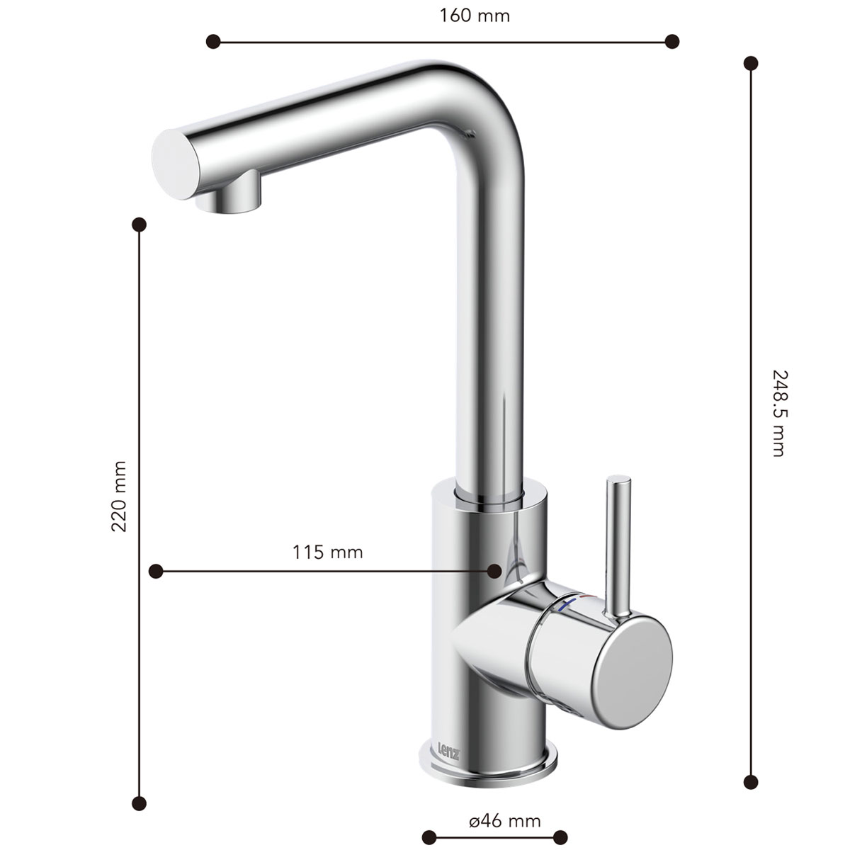 Lenz  Waschtischarmatur HOKU chrom Bild 4