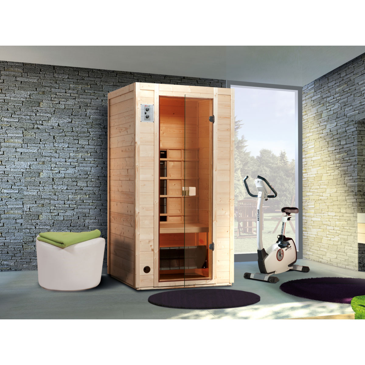 Weka Infrarotkabine 550 Größe 1 4 Keramikstrahler 1700 Watt 102 cm