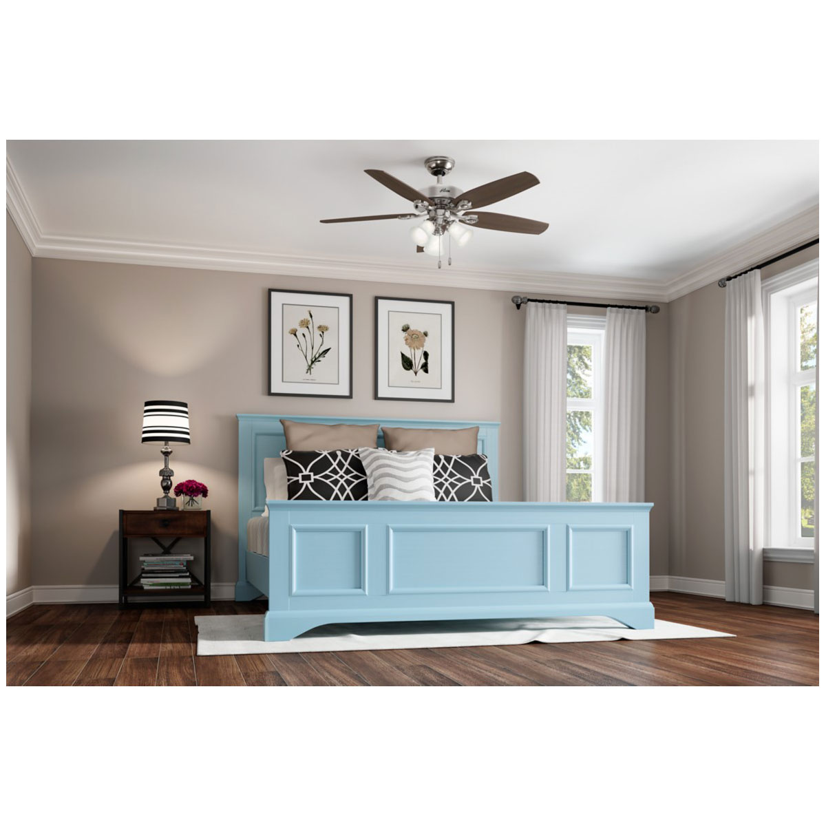 Hunter Fan Hunter Deckenenventilator Builder Plus 132 cm Nickel gebürstet Bild 8